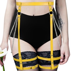 sm509 chain tassel multi layer leg strap with waist chain